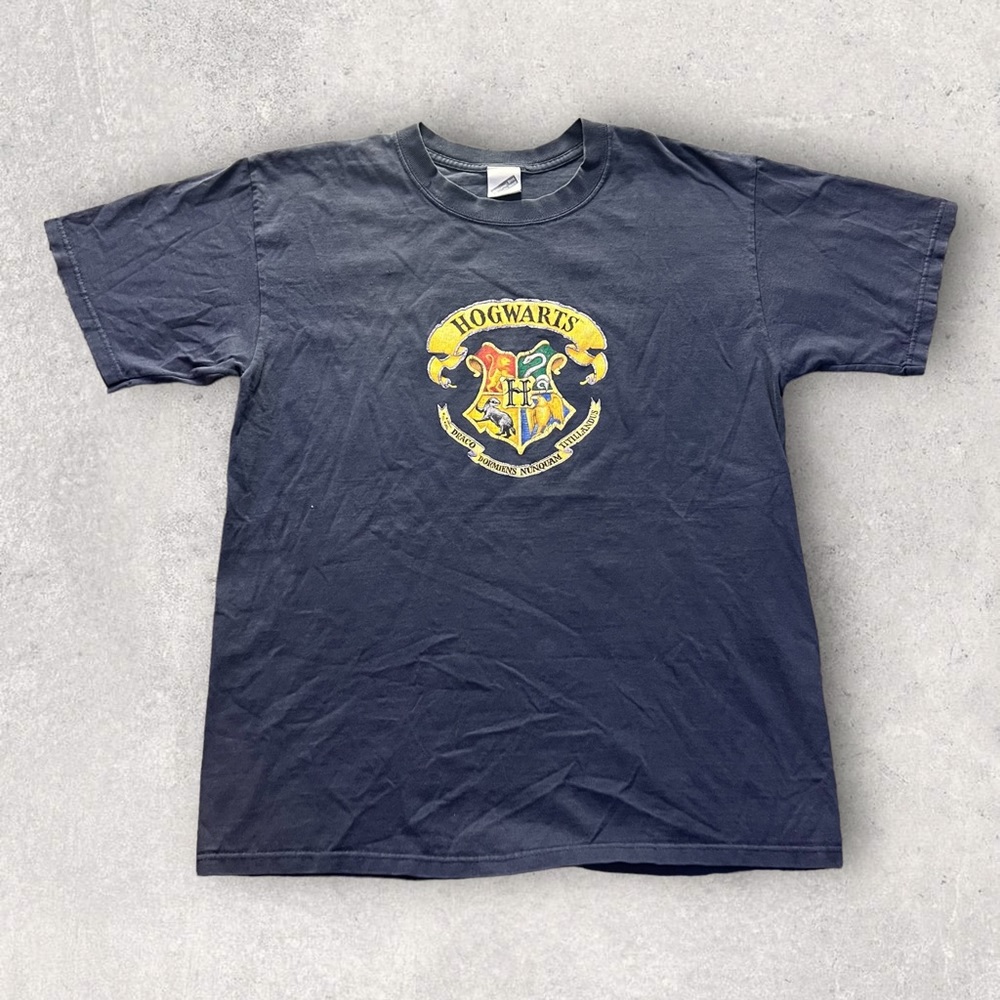 Vintage 2000 Harry Potter hog warts Graphic T Shirt Navy